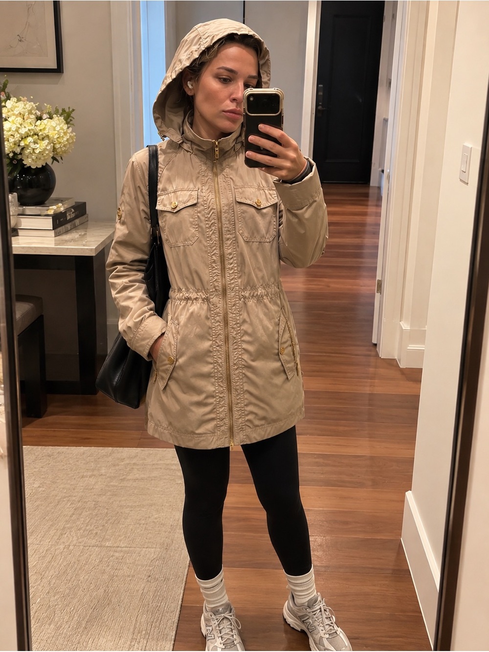 Michael Kors Light Khaki Hooded Anorak Jacket – Women
